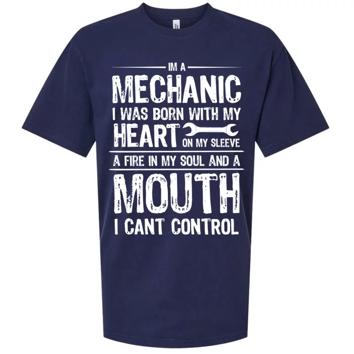 Funny I'm A Mechanic Quote Sueded Cloud Jersey T-Shirt