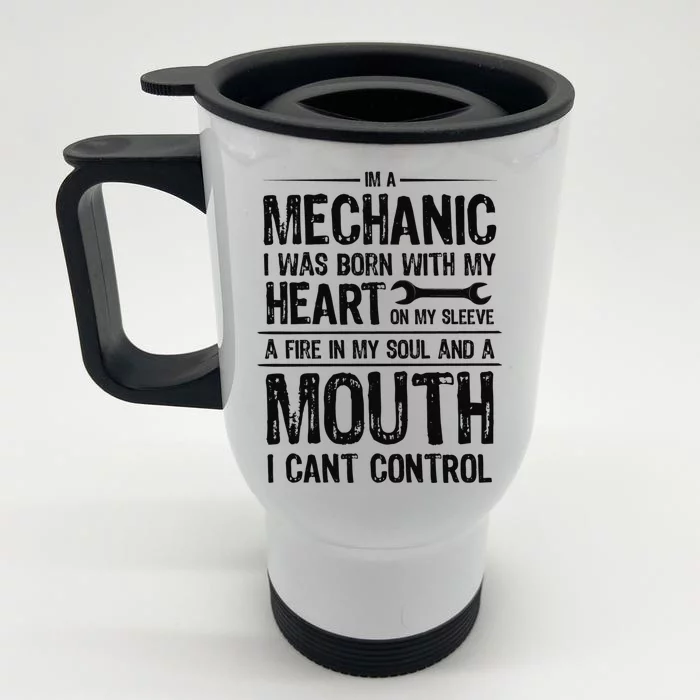 Funny I'm A Mechanic Quote Front & Back Stainless Steel Travel Mug