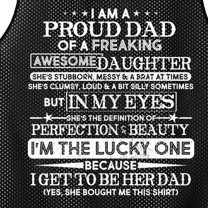 Funny I'm A Proud Lucky Dad Of Awesome Daughter Mesh Reversible Basketball Jersey Tank