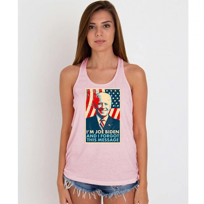 Funny I'm Joe Biden And I Forgot This Message Women's Knotted Racerback Tank