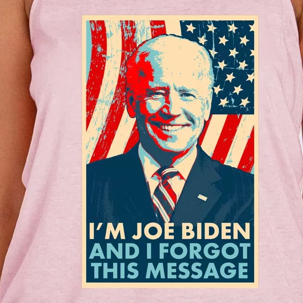 Funny I'm Joe Biden And I Forgot This Message Women's Knotted Racerback Tank