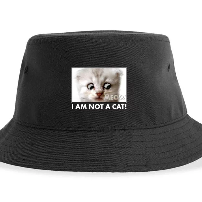 Funny I'm Not A Cat Zoom Lawyer Cat Meme Sustainable Bucket Hat