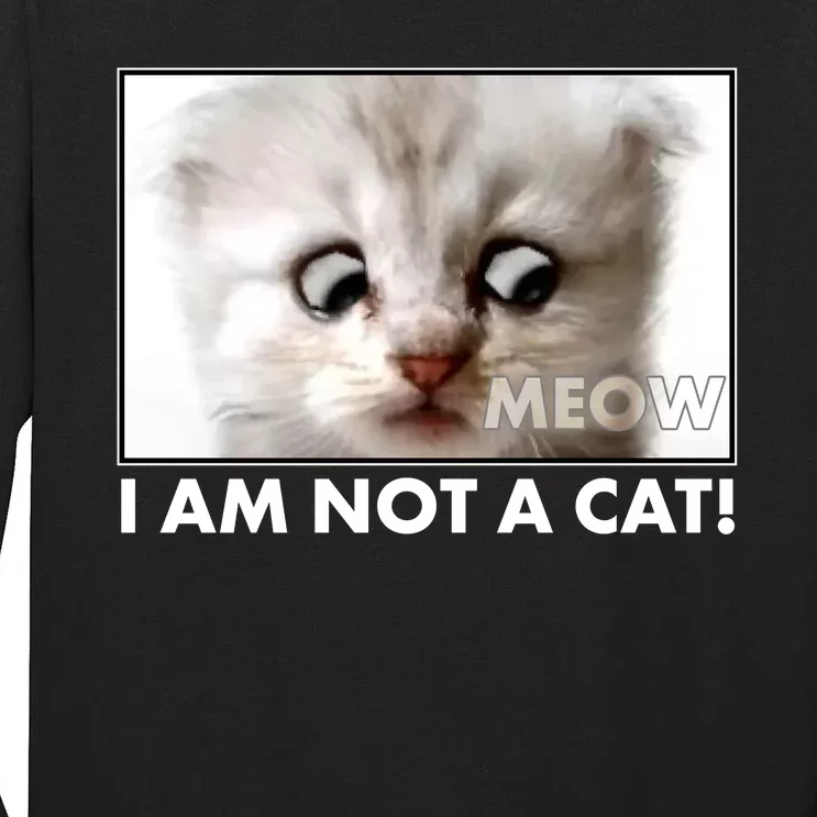 Funny I'm Not A Cat Zoom Lawyer Cat Meme Tall Long Sleeve T-Shirt