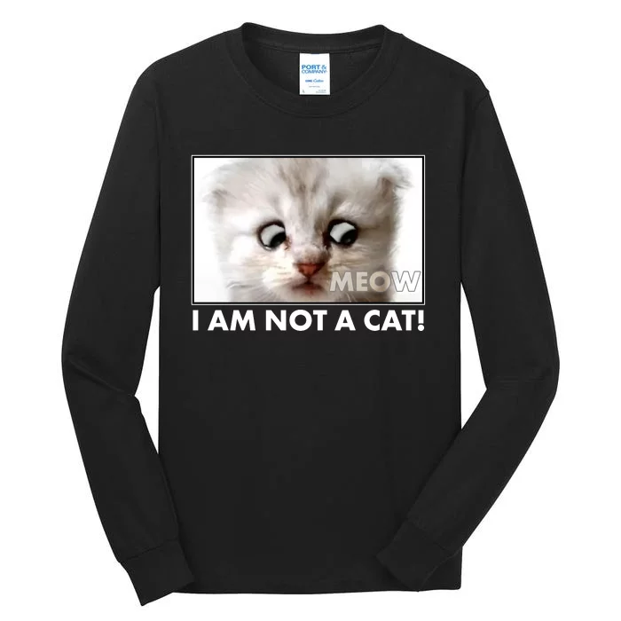 Funny I'm Not A Cat Zoom Lawyer Cat Meme Tall Long Sleeve T-Shirt