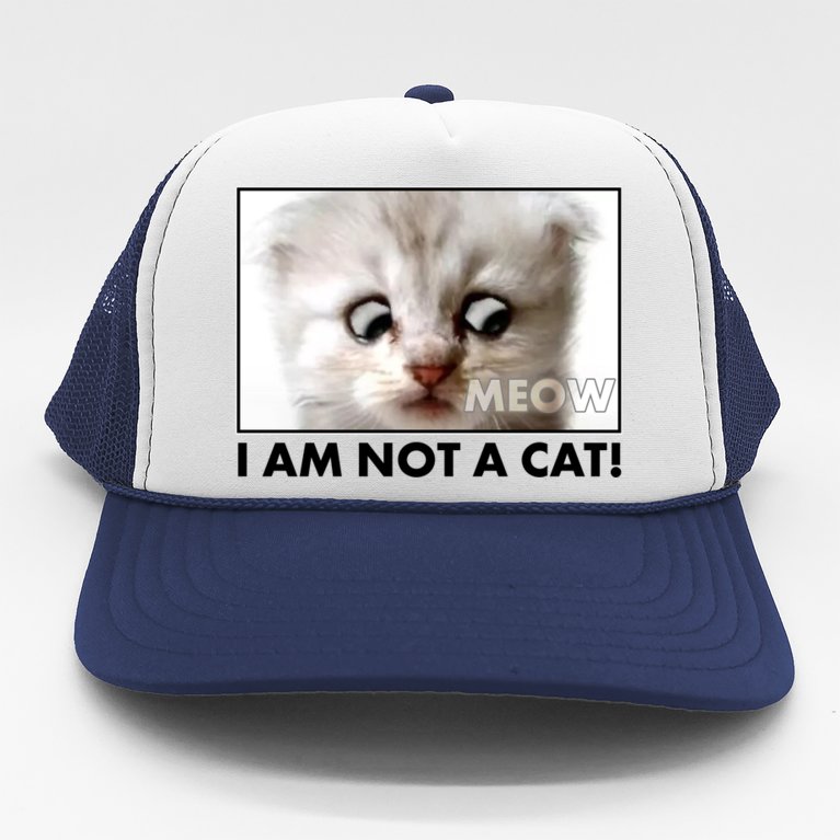 Funny I'm Not A Cat Zoom Lawyer Cat Meme Trucker Hat | TeeShirtPalace