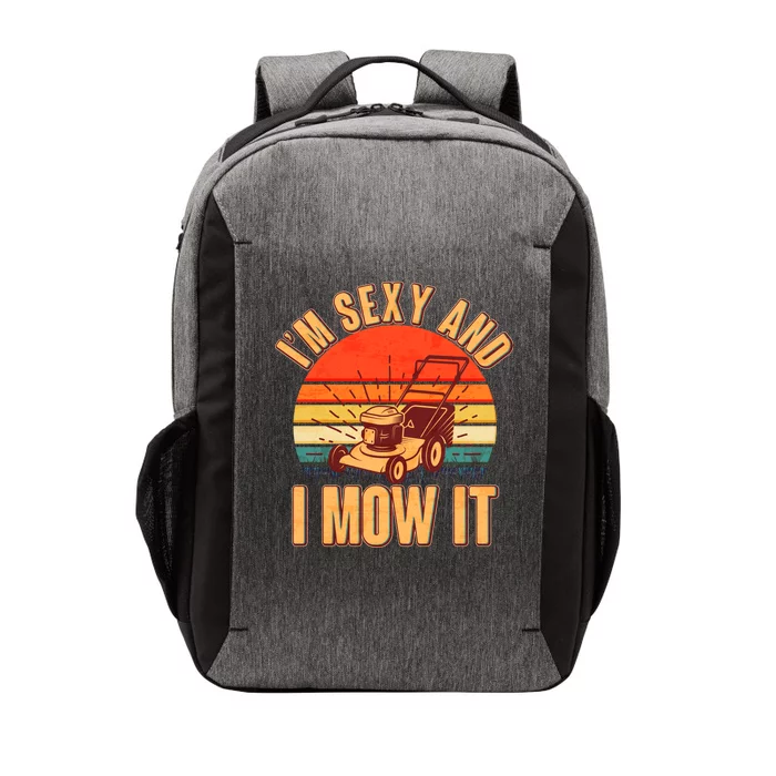 Funny I'm Sexy And I Mow It Vintage Vector Backpack