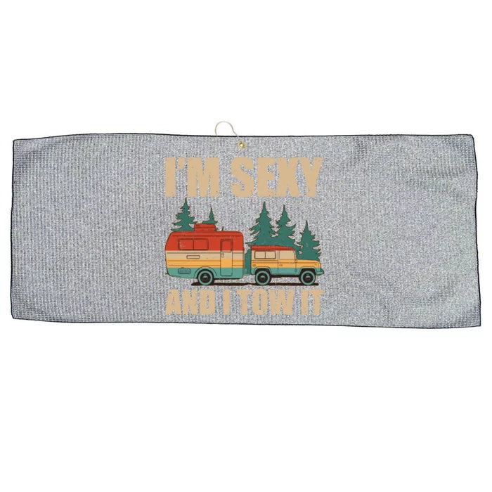 Funny I'm Sexy and I Tow It Large Microfiber Waffle Golf Towel