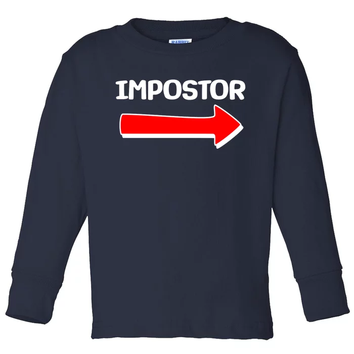 Funny Impostor Arrow -Among Us Toddler Long Sleeve Shirt