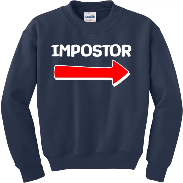 Funny Impostor Arrow -Among Us Kids Sweatshirt