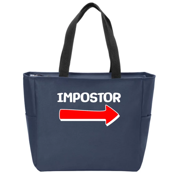 Funny Impostor Arrow -Among Us Zip Tote Bag