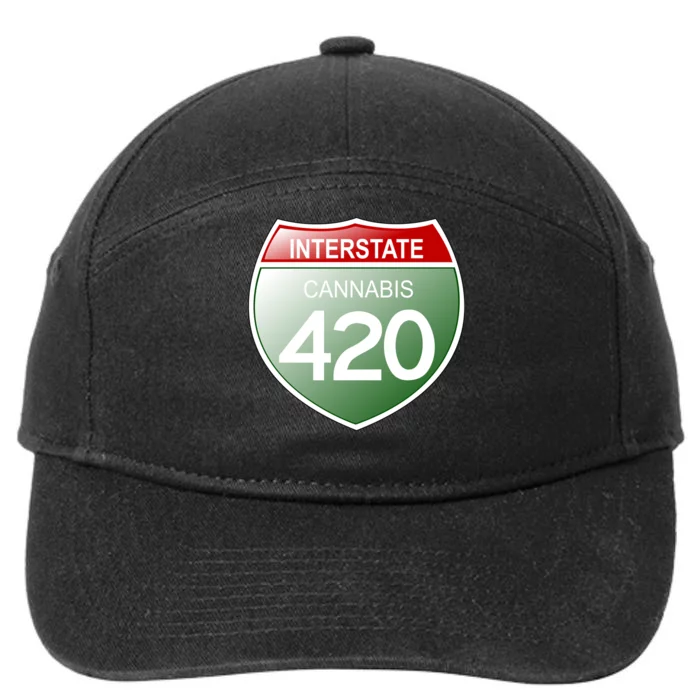 Funny Interstate 420 in the state of Cannabis Marijuana Weed 7-Panel Snapback Hat