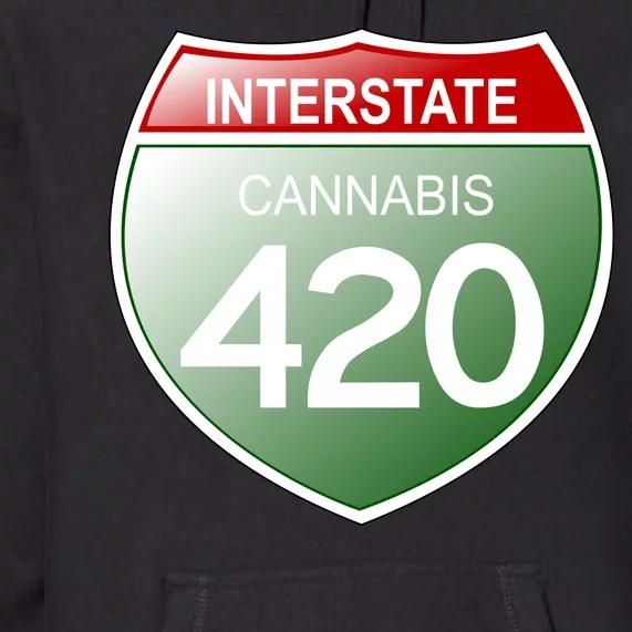 Funny Interstate 420 in the state of Cannabis Marijuana Weed Premium Hoodie