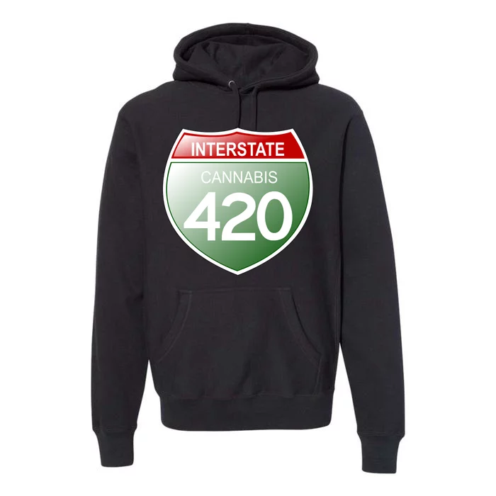 Funny Interstate 420 in the state of Cannabis Marijuana Weed Premium Hoodie