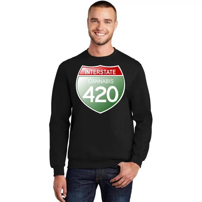 Funny Interstate 420 in the state of Cannabis Marijuana Weed Tall Sweatshirt