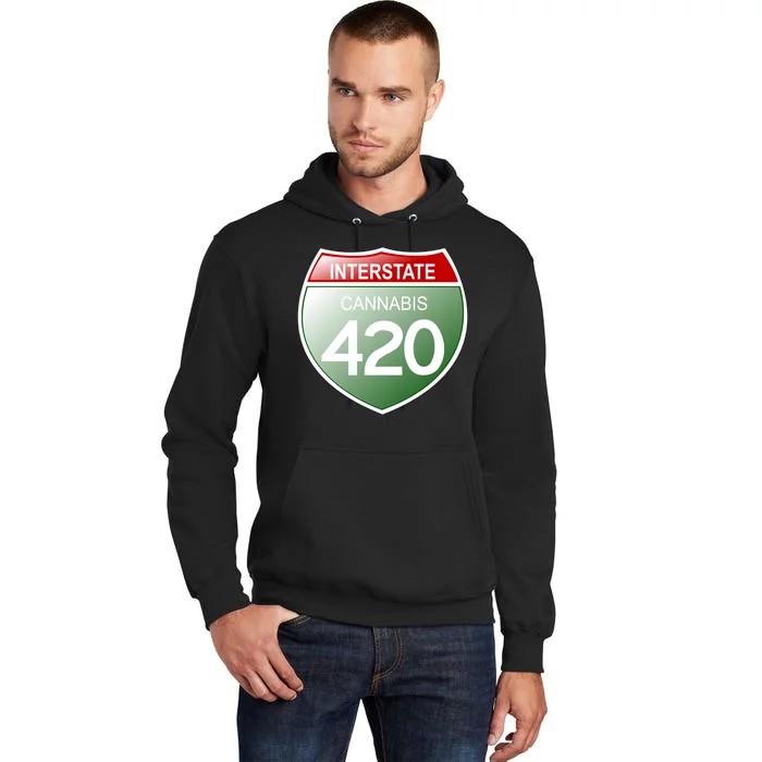 Funny Interstate 420 in the state of Cannabis Marijuana Weed Tall Hoodie