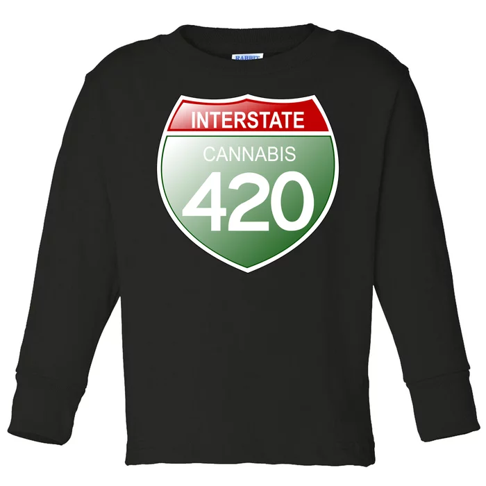 Funny Interstate 420 in the state of Cannabis Marijuana Weed Toddler Long Sleeve Shirt