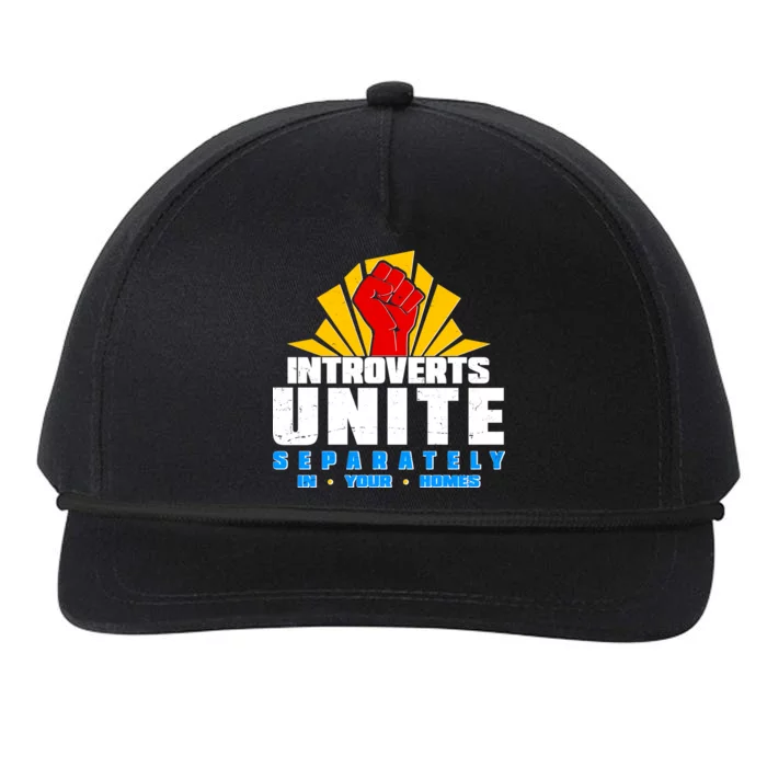 Funny Introverts Unite Separately In Your Homes Snapback Five-Panel Rope Hat