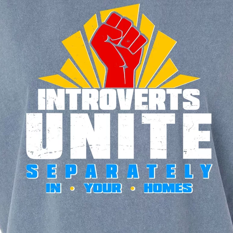 Funny Introverts Unite Separately In Your Homes Garment-Dyed Women's Muscle Tee