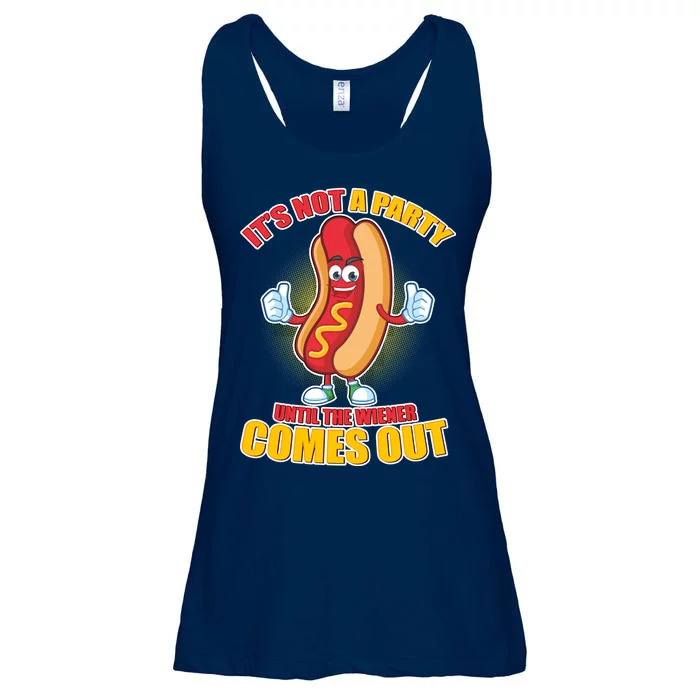 Funny It's Not A Party Until The Wiener Comes Out Ladies Essential Flowy Tank