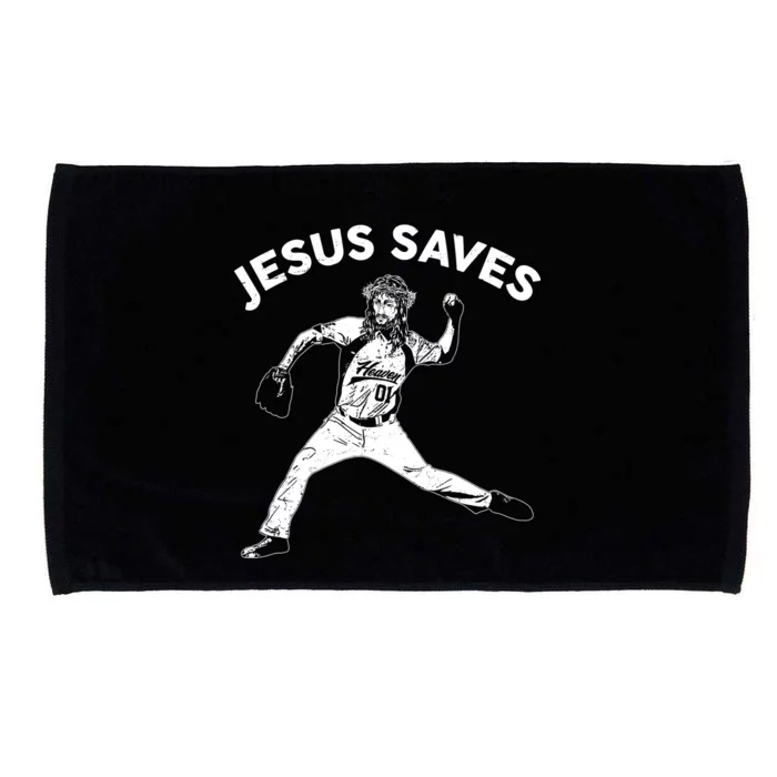 Funny Jesus Saves Baseball Microfiber Hand Towel