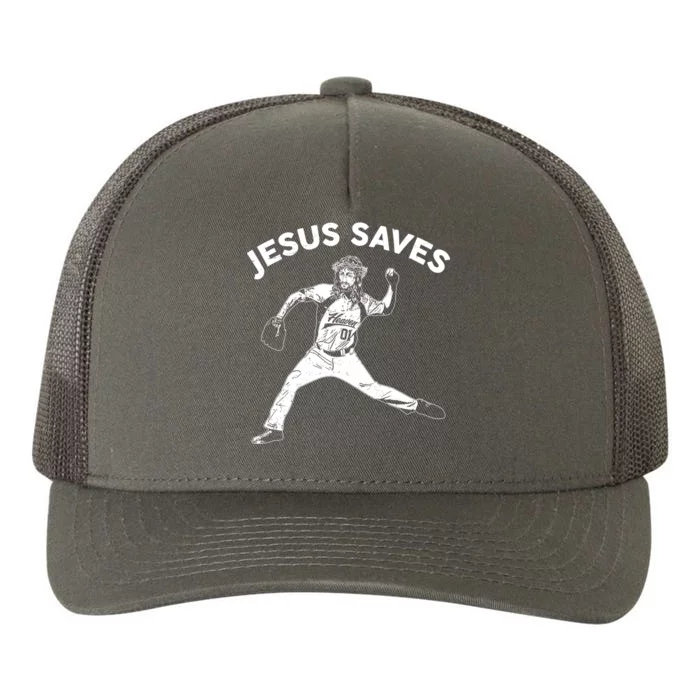 Funny Jesus Saves Baseball Yupoong Adult 5-Panel Trucker Hat