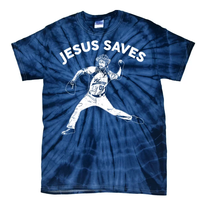 Funny Jesus Saves Baseball Tie-Dye T-Shirt