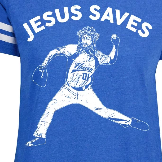 Funny Jesus Saves Baseball Enza Ladies Jersey Football T-Shirt