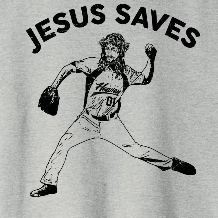 Funny Jesus Saves Baseball Women's Crop Top Tee