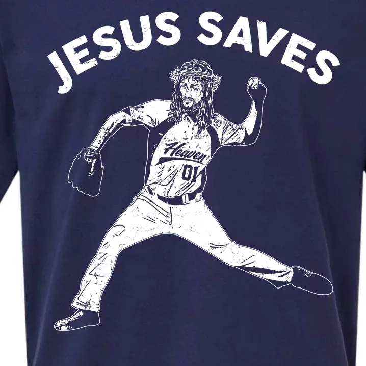 Funny Jesus Saves Baseball Sueded Cloud Jersey T-Shirt