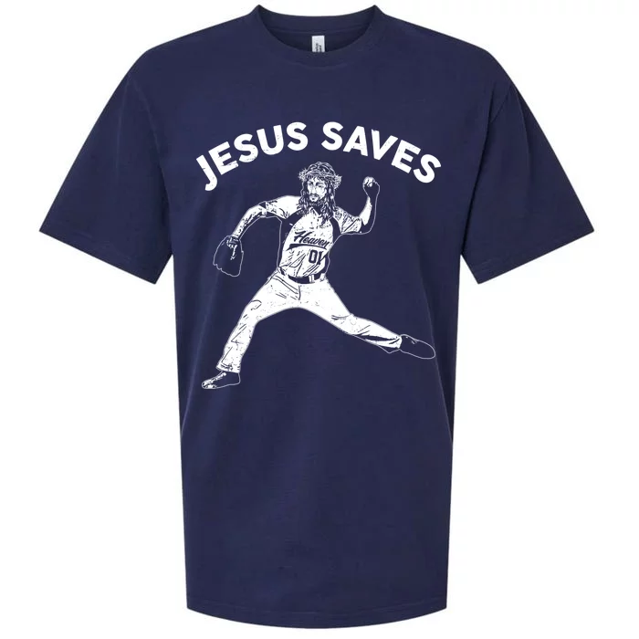 Funny Jesus Saves Baseball Sueded Cloud Jersey T-Shirt