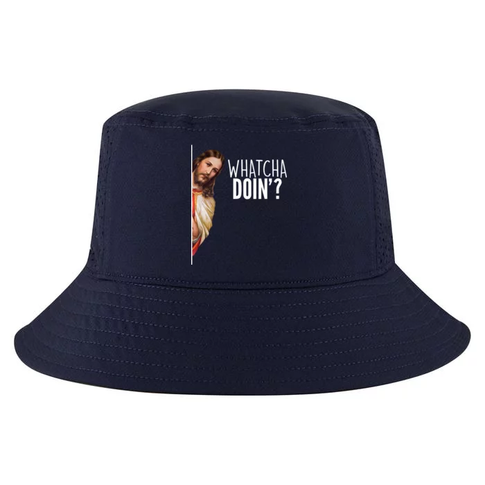 Funny Jesus Whatcha Doin' Cool Comfort Performance Bucket Hat