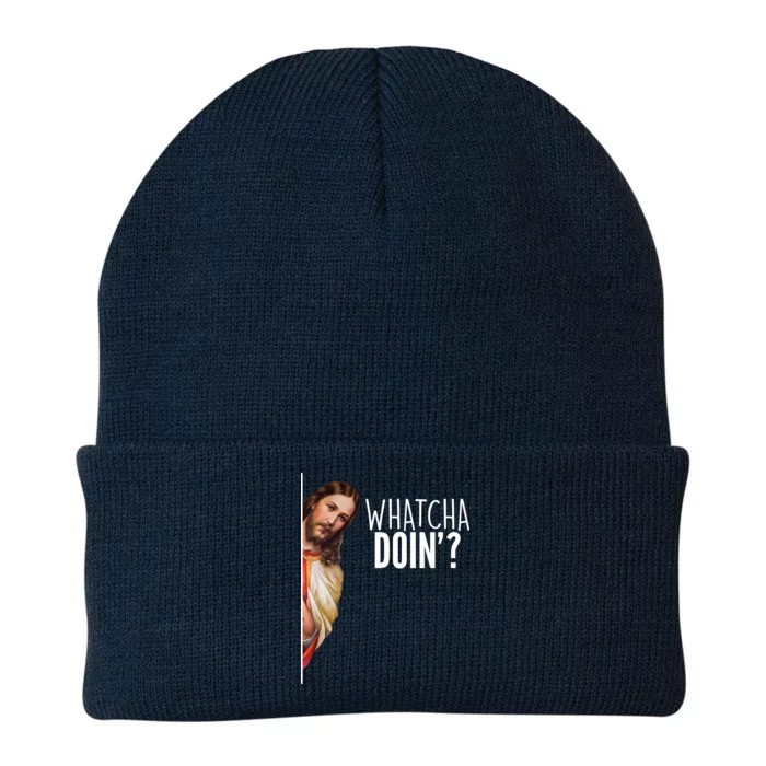 Funny Jesus Whatcha Doin' Knit Cap Winter Beanie