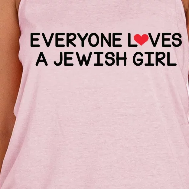 Funny Jew Everyone Loves a Jewish Girl Women's Knotted Racerback Tank