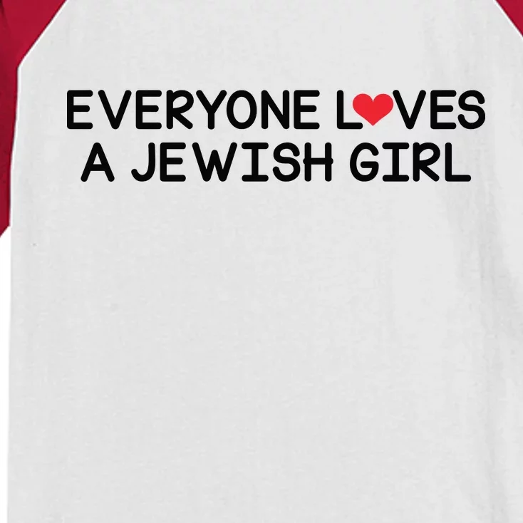 Funny Jew Everyone Loves a Jewish Girl Kids Colorblock Raglan Jersey