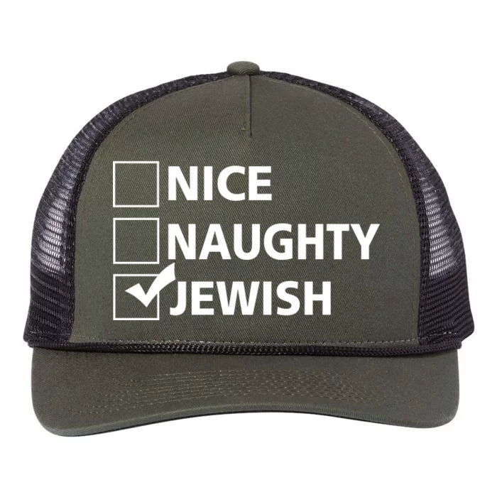 Funny Jewish Holiday Hanukkah Retro Rope Trucker Hat Cap