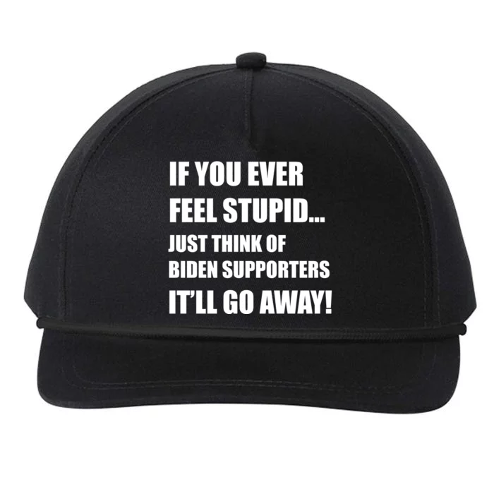 Funny Joe Biden Pro Trump 2024 Snapback Five-Panel Rope Hat