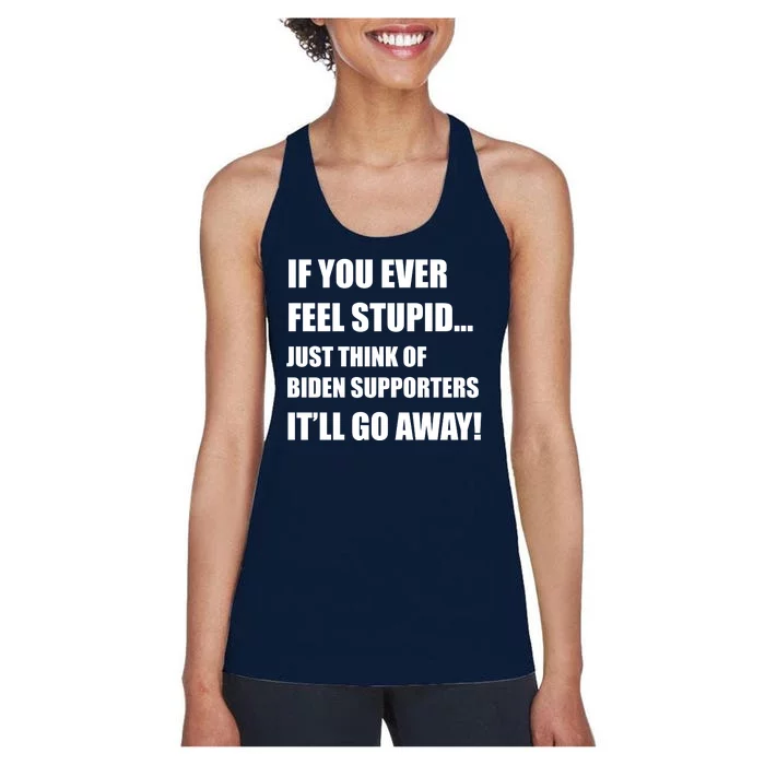 Funny Joe Biden Pro Trump 2024 Women's Racerback Tank