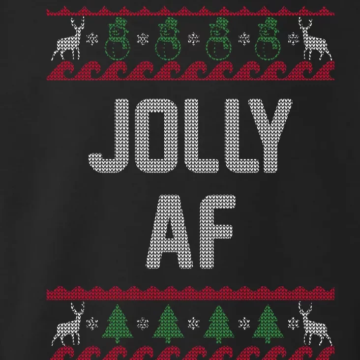 Funny Jolly AF Ugly Christmas Sweater Style Toddler Hoodie