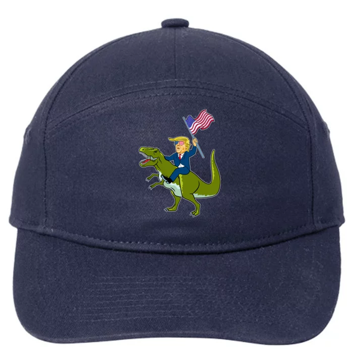 Funny July 4th Donald Trump T-Rex 7-Panel Snapback Hat