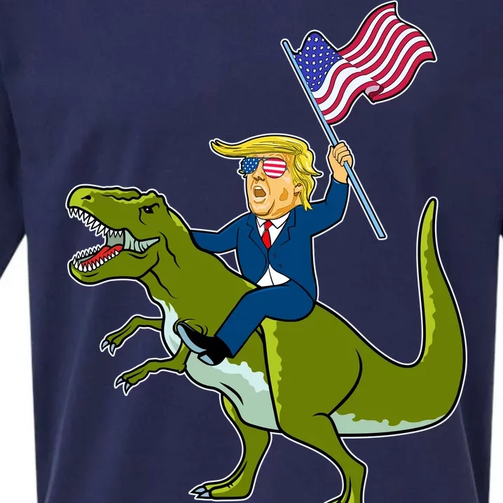 Funny July 4th Donald Trump T-Rex Sueded Cloud Jersey T-Shirt