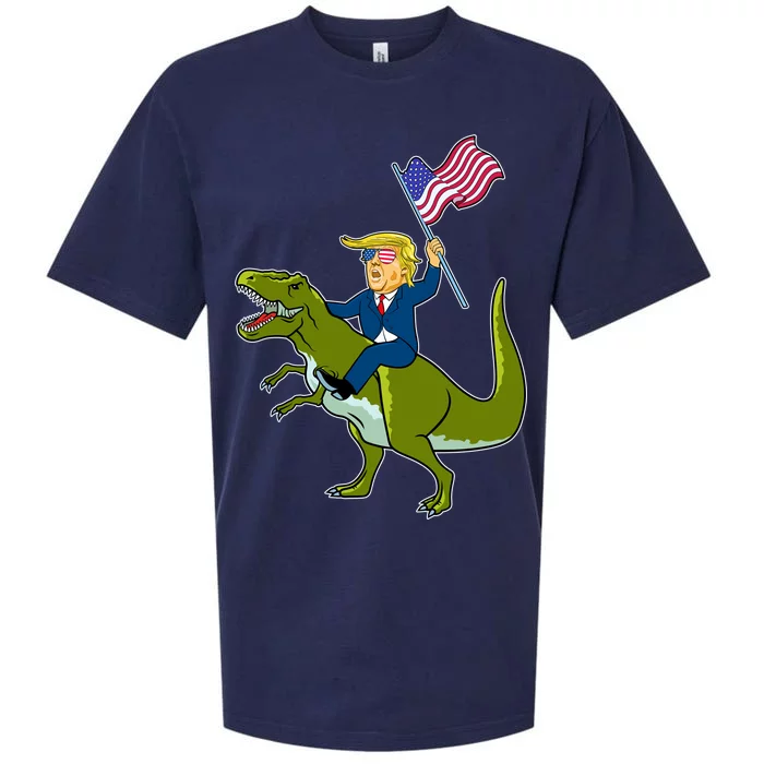 Funny July 4th Donald Trump T-Rex Sueded Cloud Jersey T-Shirt