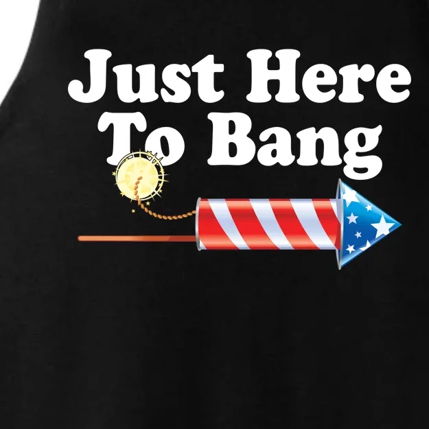 Funny July 4th Just Here To Bang Ladies Tri-Blend Wicking Tank