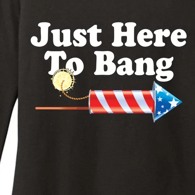 Funny July 4th Just Here To Bang Womens CVC Long Sleeve Shirt