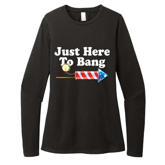 Funny July 4th Just Here To Bang Womens CVC Long Sleeve Shirt