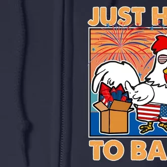 Funny Just Here To Bang Fireworks Beer Chicken Full Zip Hoodie