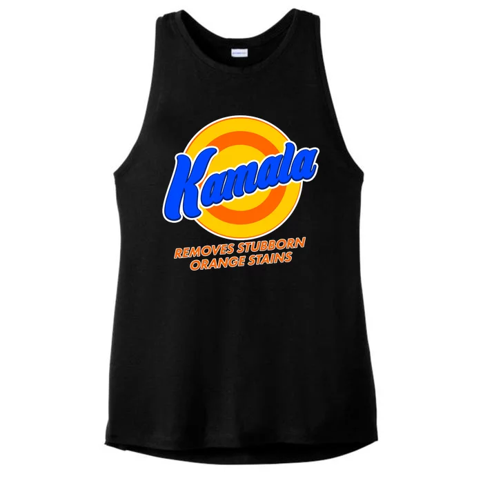 Funny Kamala Removes Stubborn Orange Stains Ladies Tri-Blend Wicking Tank