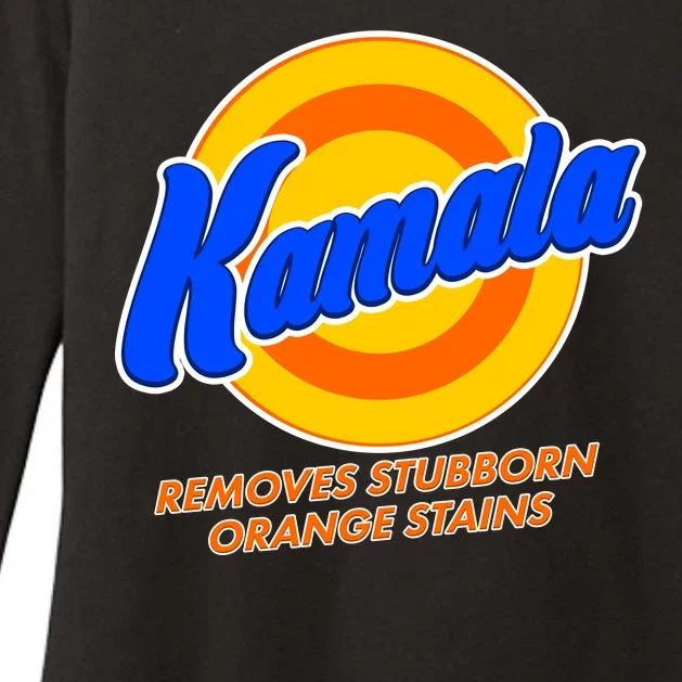 Funny Kamala Removes Stubborn Orange Stains Womens CVC Long Sleeve Shirt