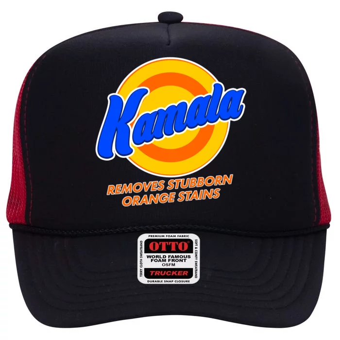 Funny Kamala Removes Stubborn Orange Stains High Crown Mesh Trucker Hat