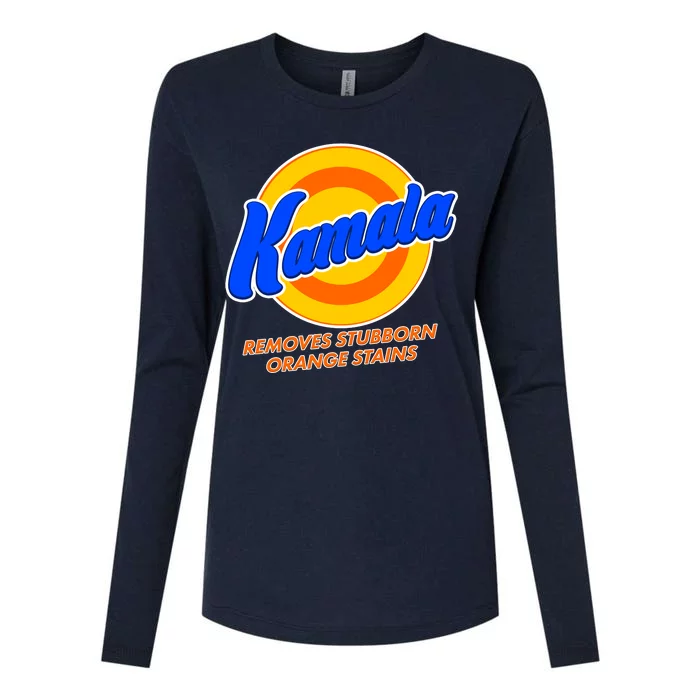 Funny Kamala Removes Stubborn Orange Stains Womens Cotton Relaxed Long Sleeve T-Shirt