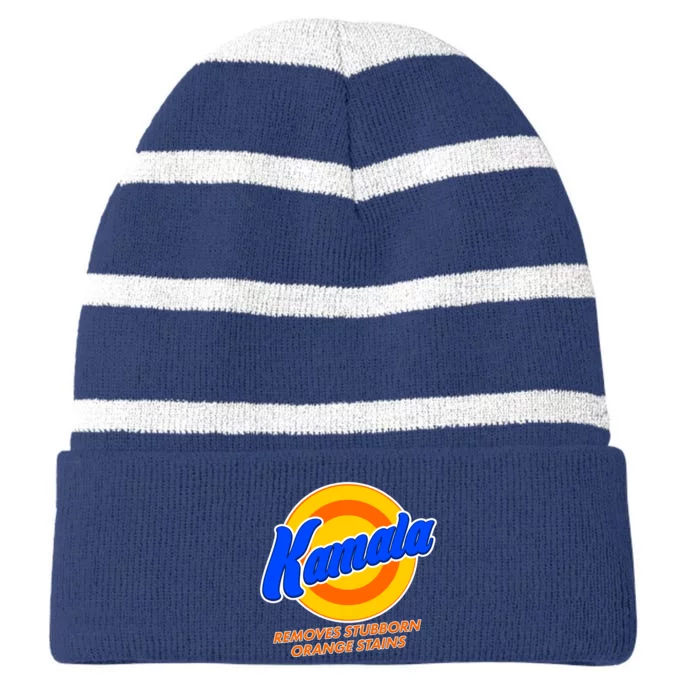 Funny Kamala Removes Stubborn Orange Stains Striped Beanie with Solid Band